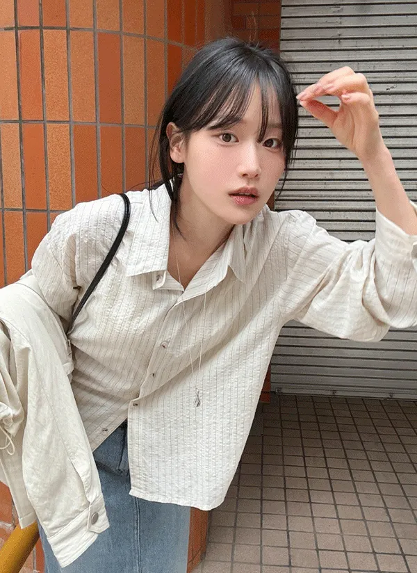 オーバーストライプシャツ | 66girls | 詳細画像1