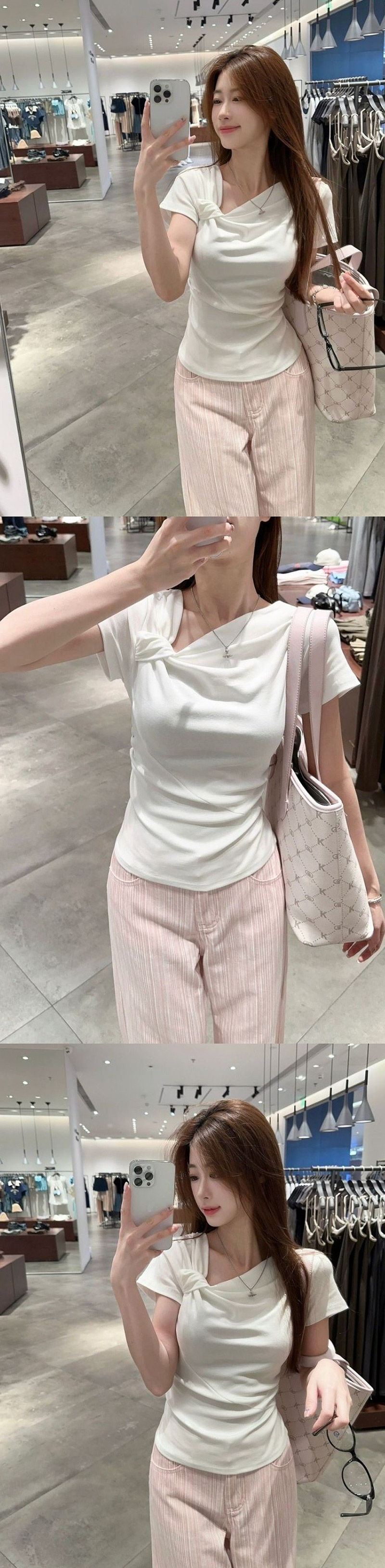 ツイストアシメネック半袖Tシャツ | 詳細画像8