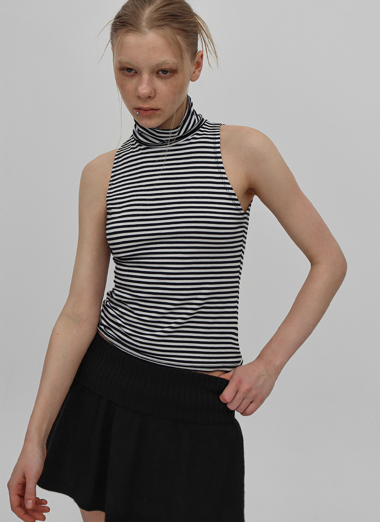 ボーダーハイネックノースリーブ | レディースファッション通販 - DHOLIC