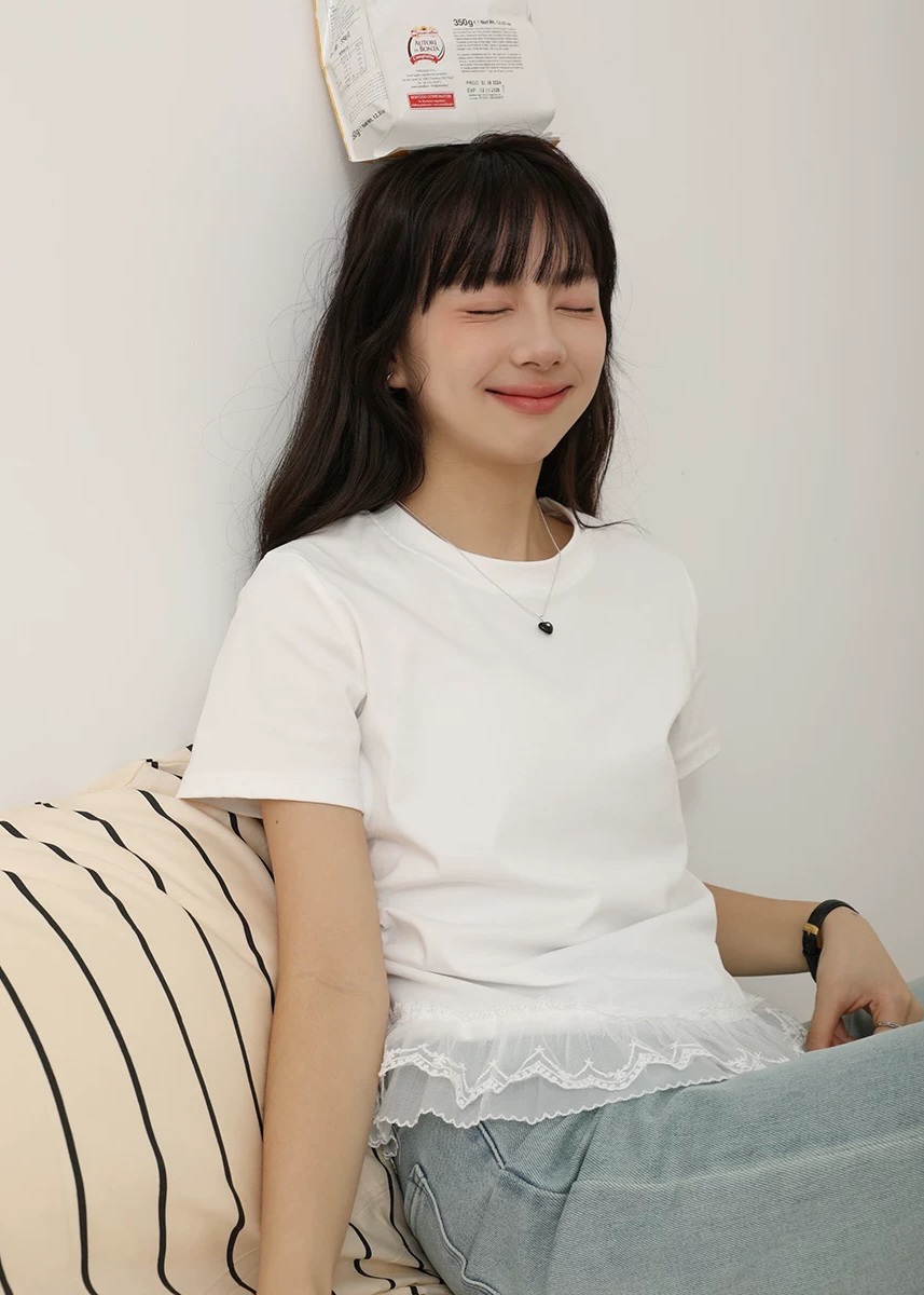 レースヘムシャーリング半袖Tシャツ | 詳細画像5
