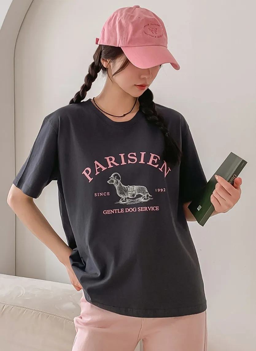 ダックスフンドプリント半袖Tシャツ | 詳細画像1