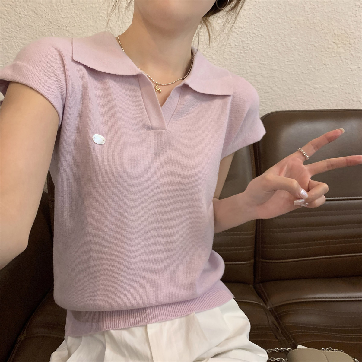 チャームスキッパーフレンチスリーブニット | 詳細画像5