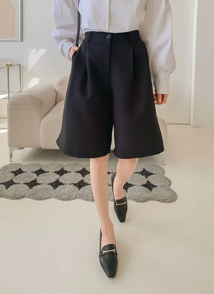 バックゴムツータックハーフパンツ | 詳細画像1