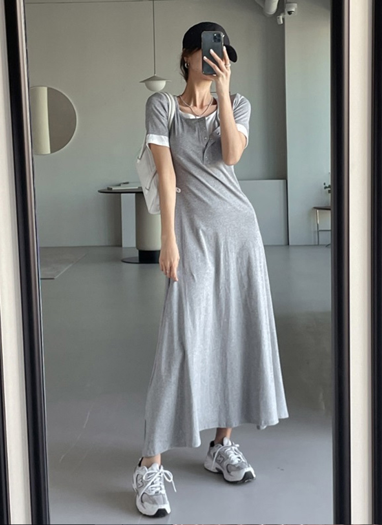 ENFOLD スビン天竺 サークルTANKTOP DRESS ワンピース　グレー ENFOLD スビン天竺 サークルTANKTOP DRESS ワンピース グレー ENFOLD