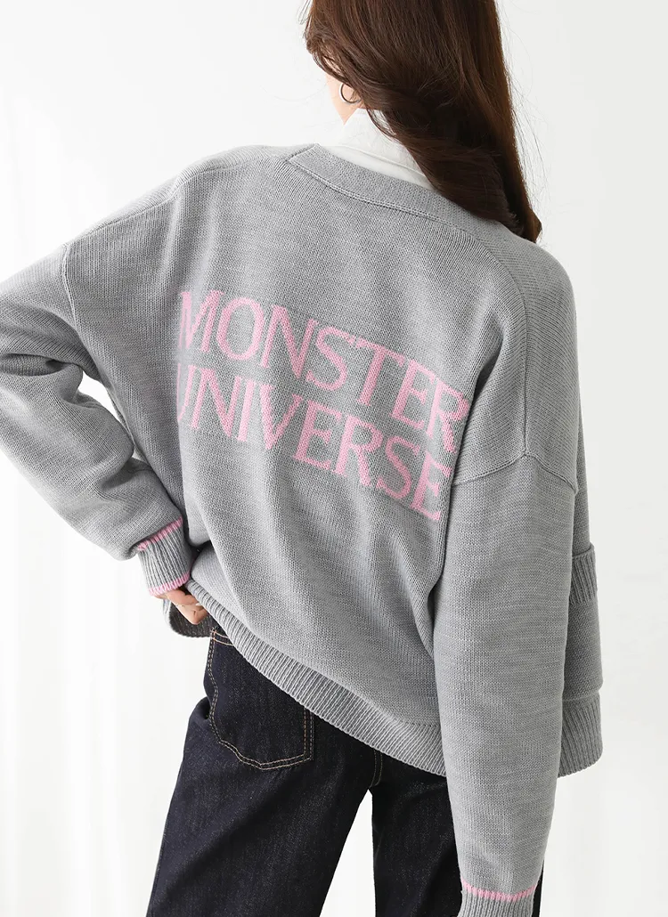 MONSTERバックレタリング配色カーディガン | pippin | 詳細画像1