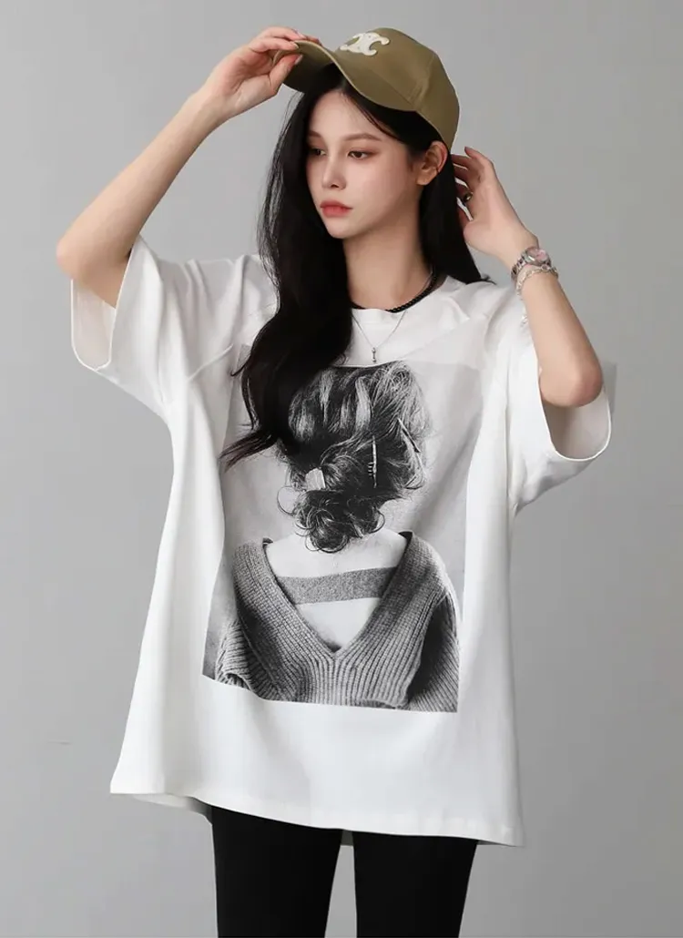 ガールプリントボクシーラグラン半袖Tシャツ | pippin | 詳細画像1