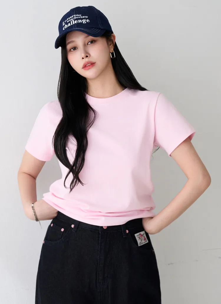 スリムラウンドネック半袖Tシャツ | pippin | 詳細画像1