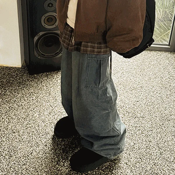 ビンテージウォッシュドロストカーゴデニムパンツ | hijjoo | 詳細画像1