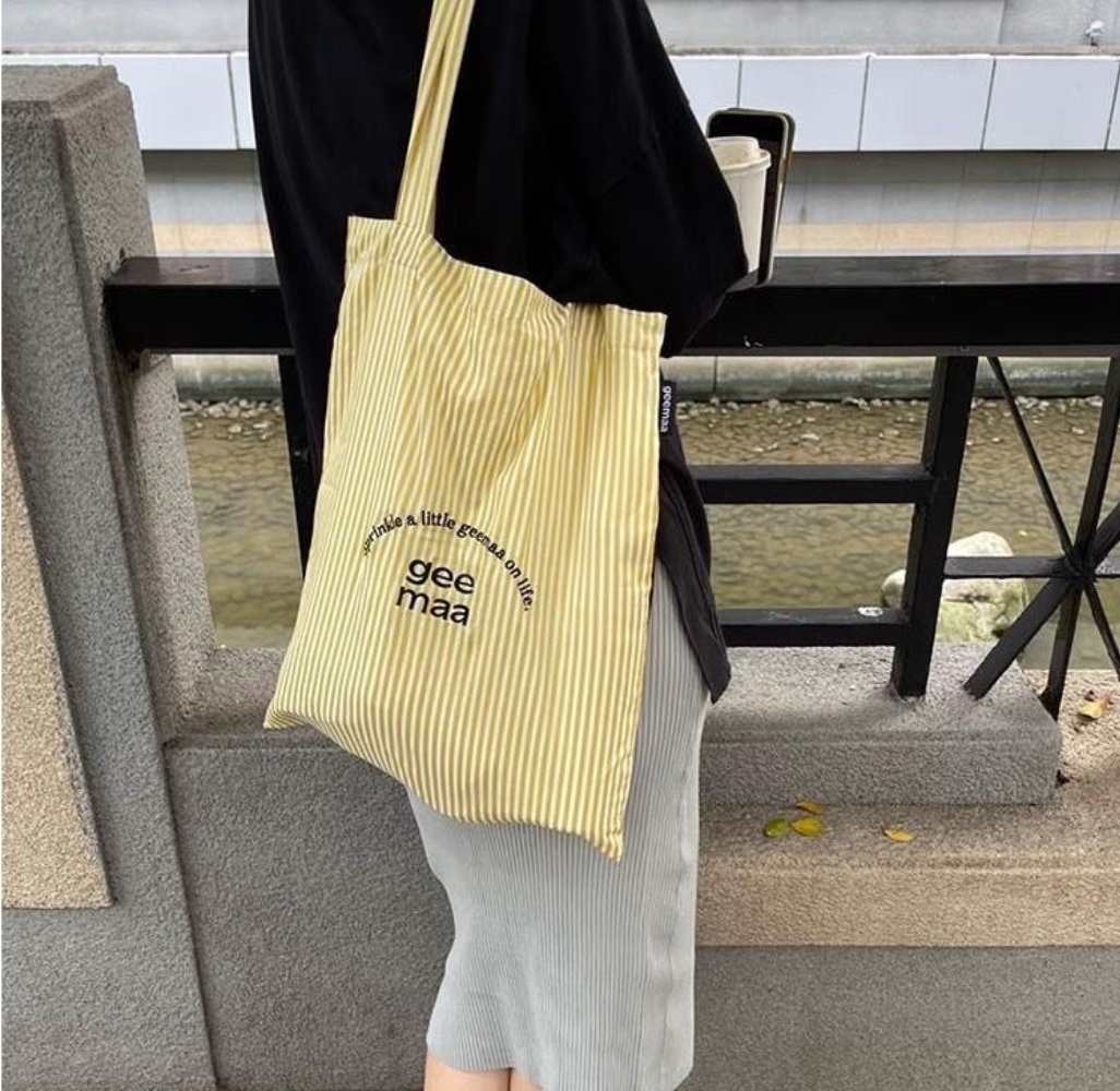geemaa刺繍ストライプトートバッグ | 詳細画像8