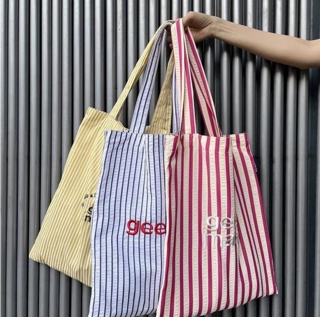 geemaa刺繍ストライプトートバッグ | 詳細画像9