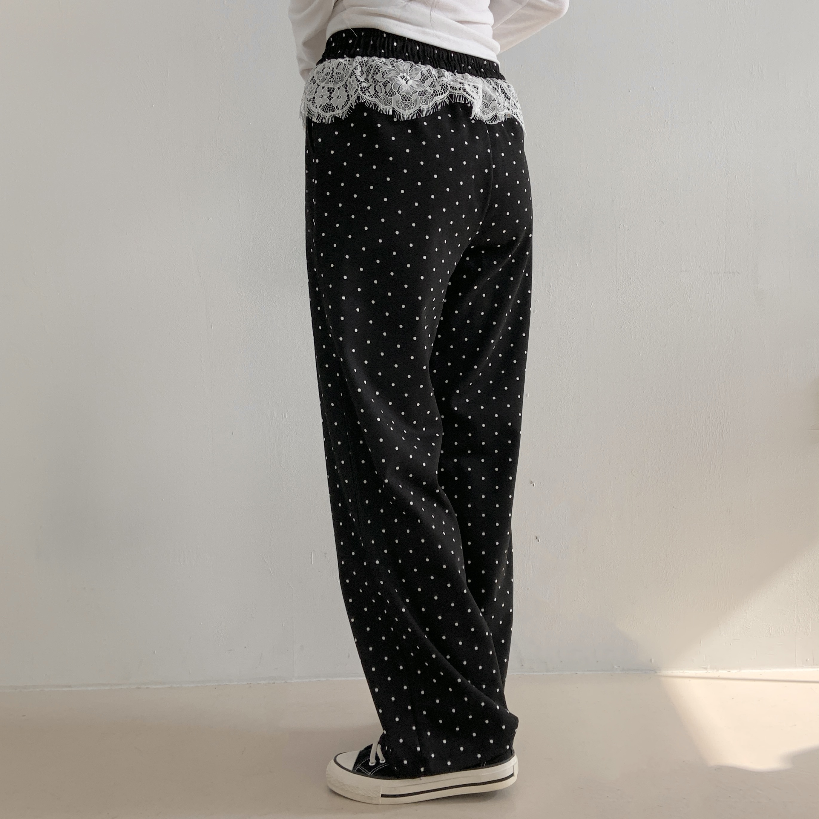 レースレイヤードドロストドットパンツ | 詳細画像4