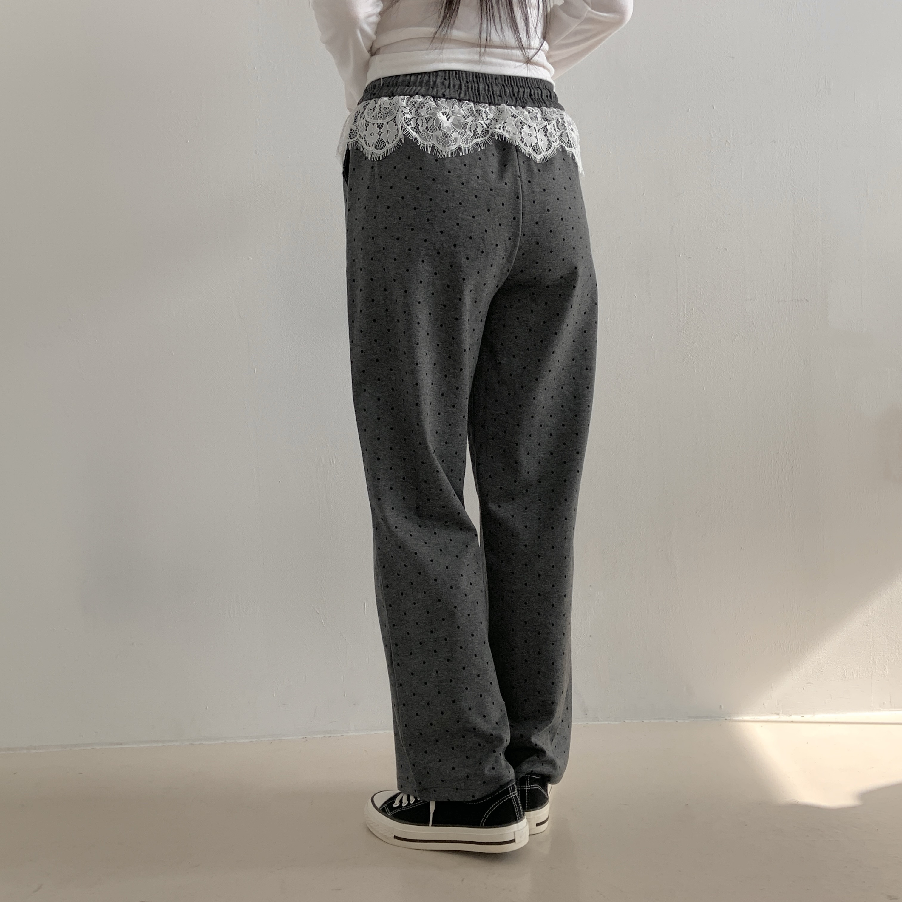 レースレイヤードドロストドットパンツ | 詳細画像15