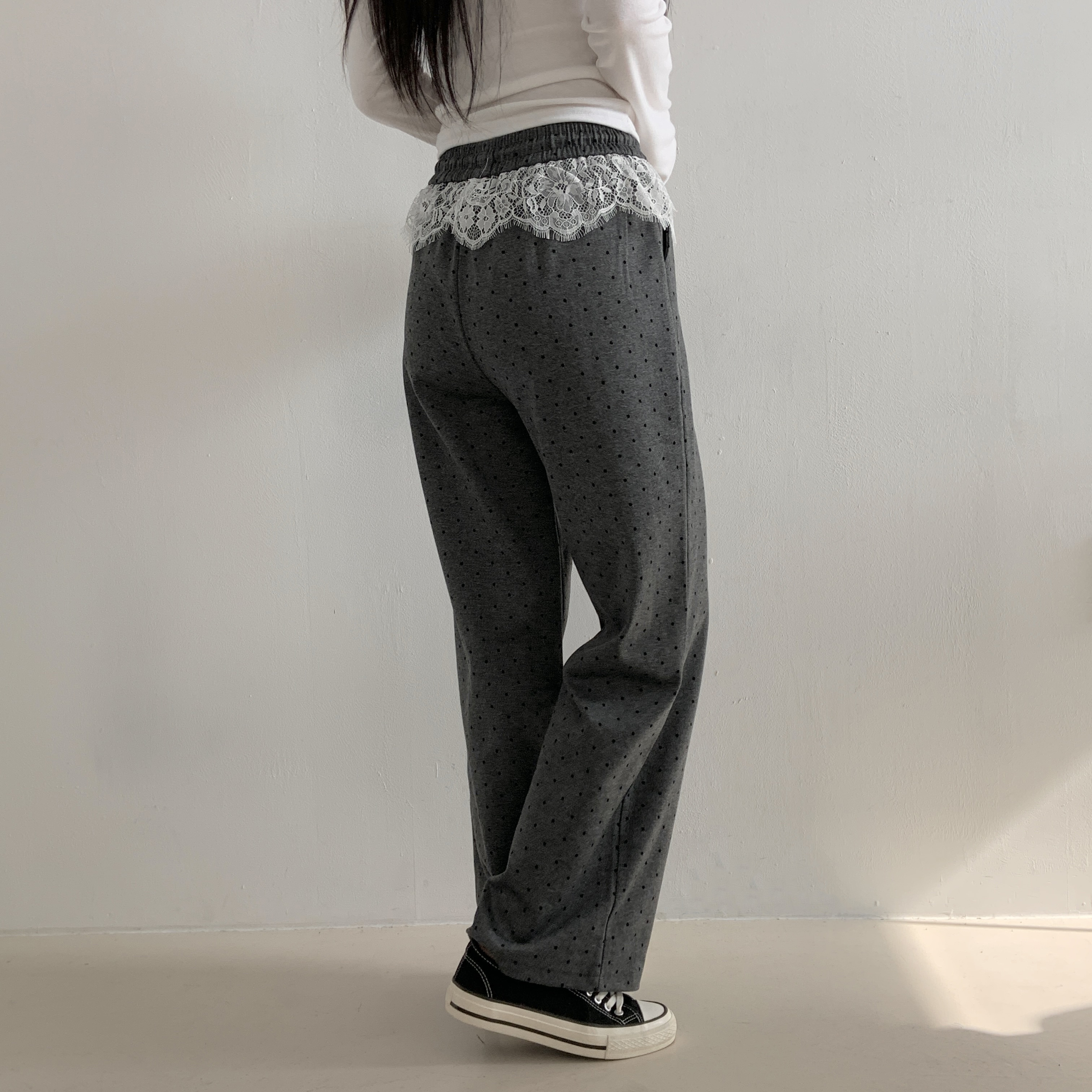 レースレイヤードドロストドットパンツ | 詳細画像16