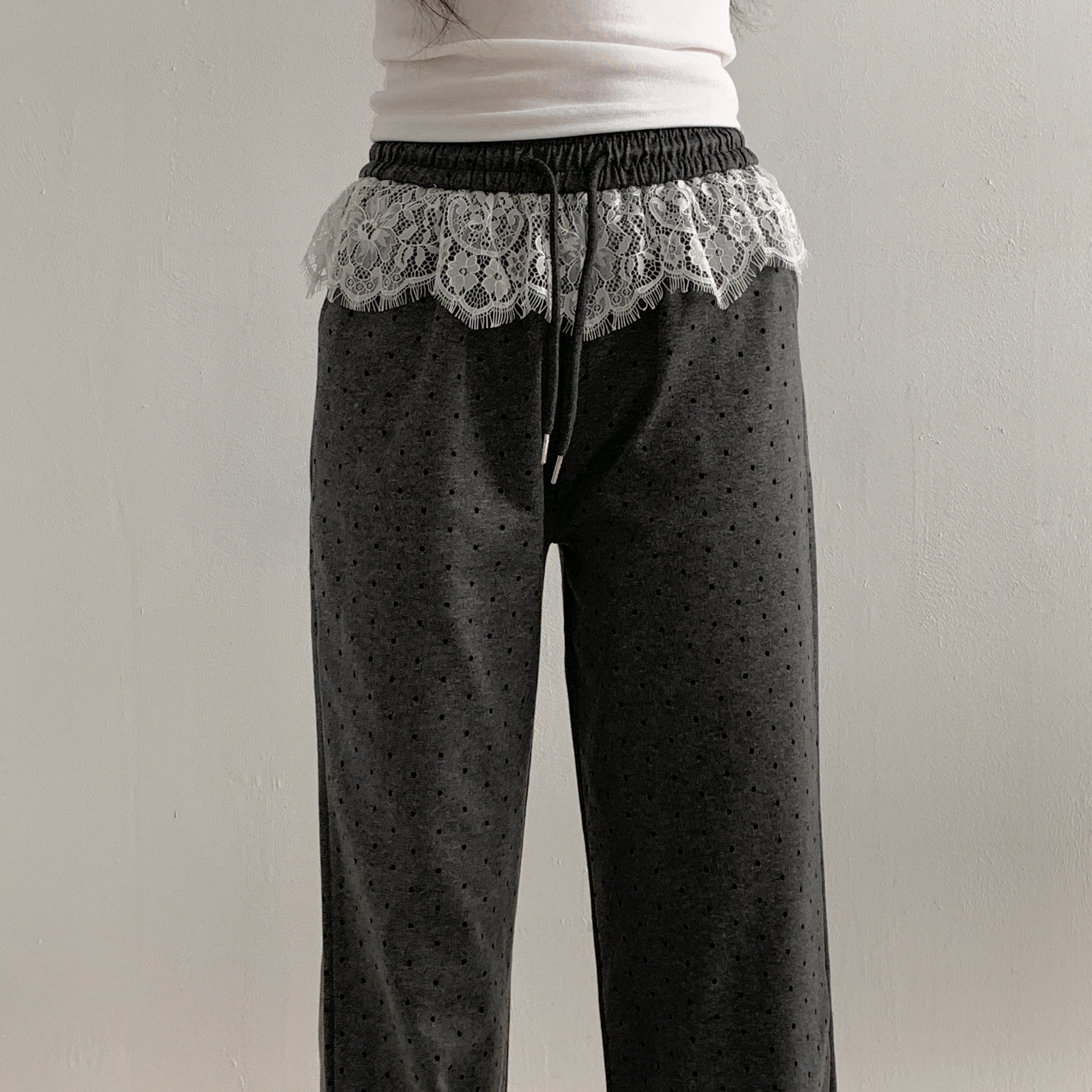 レースレイヤードドロストドットパンツ | 詳細画像19