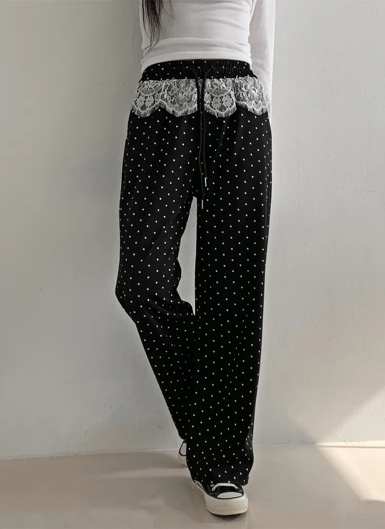 レースレイヤードドロストドットパンツ | 詳細画像1