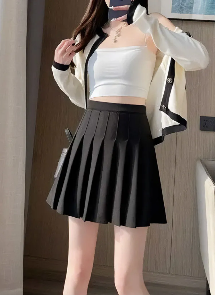 パンツ裏地プリーツAラインミニスカート | 詳細画像1
