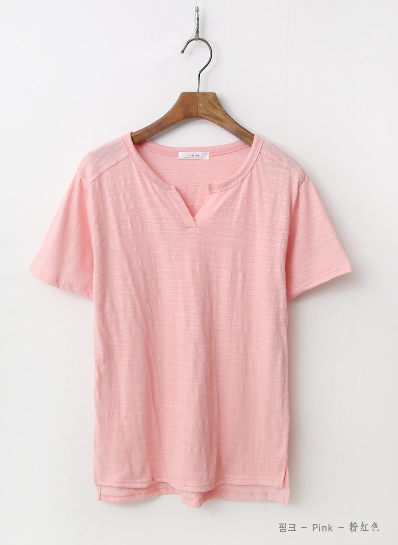 キーネックスリットスラブ半袖Tシャツ | 詳細画像16