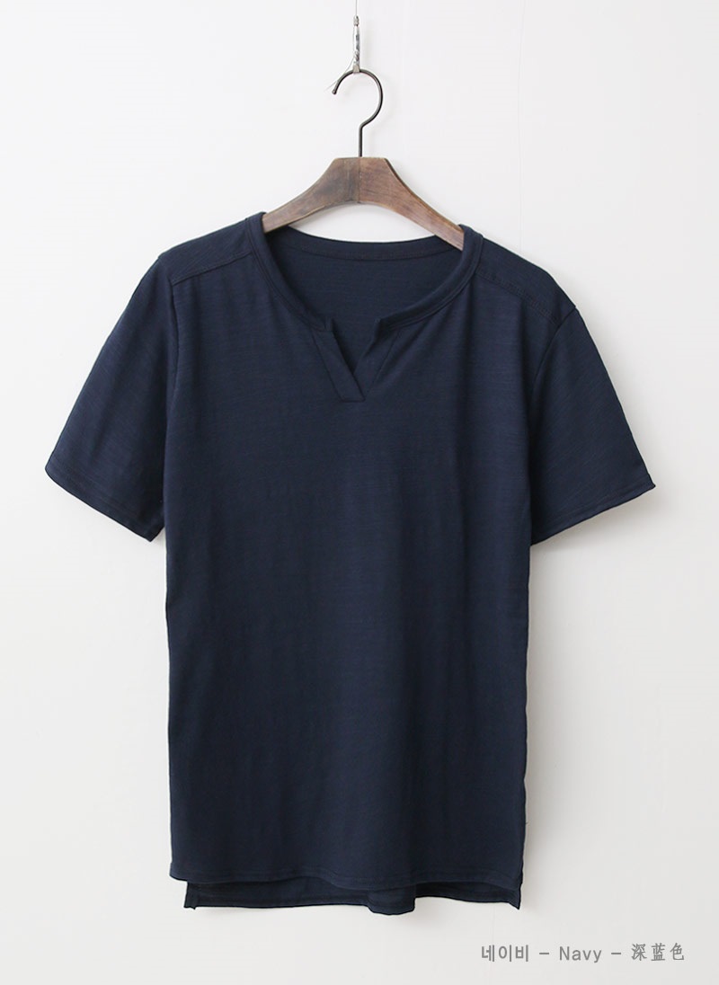 キーネックスリットスラブ半袖Tシャツ | 詳細画像14