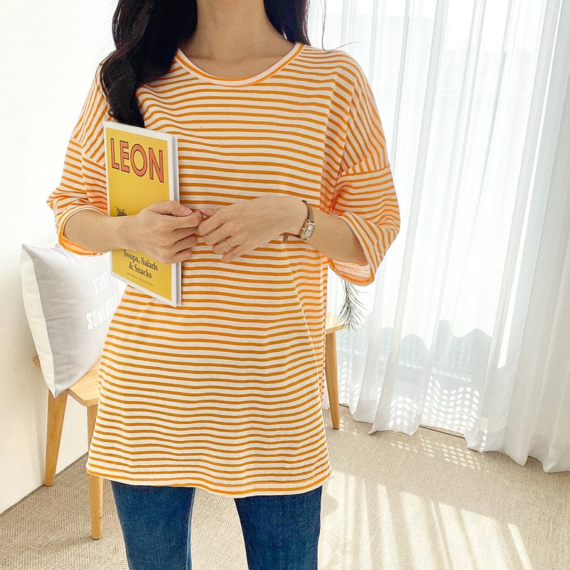 ルーズボーダースリット半袖Tシャツ | 詳細画像9