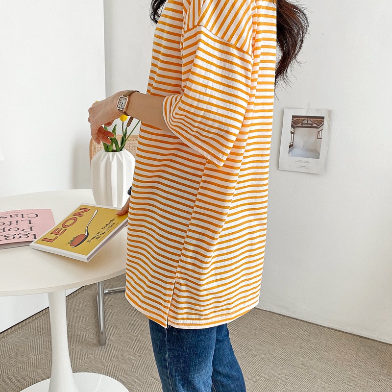 ルーズボーダースリット半袖Tシャツ | 詳細画像10