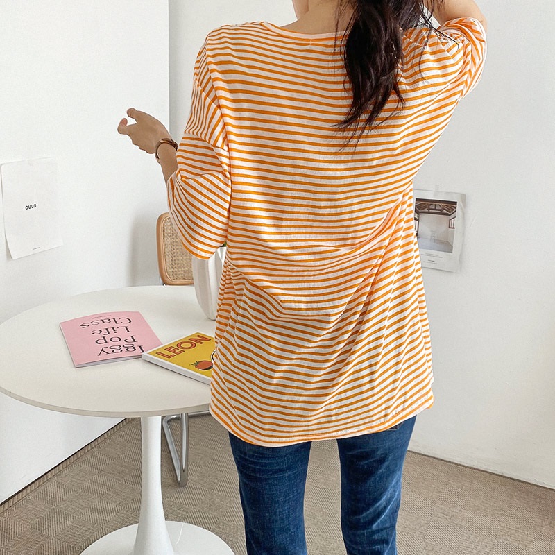 ルーズボーダースリット半袖Tシャツ | 詳細画像11
