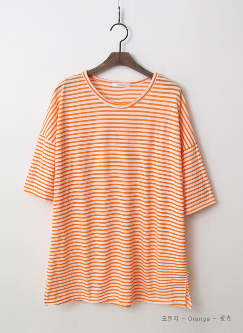 ルーズボーダースリット半袖Tシャツ | 詳細画像13