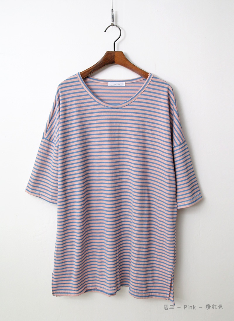 ルーズボーダースリット半袖Tシャツ | 詳細画像16