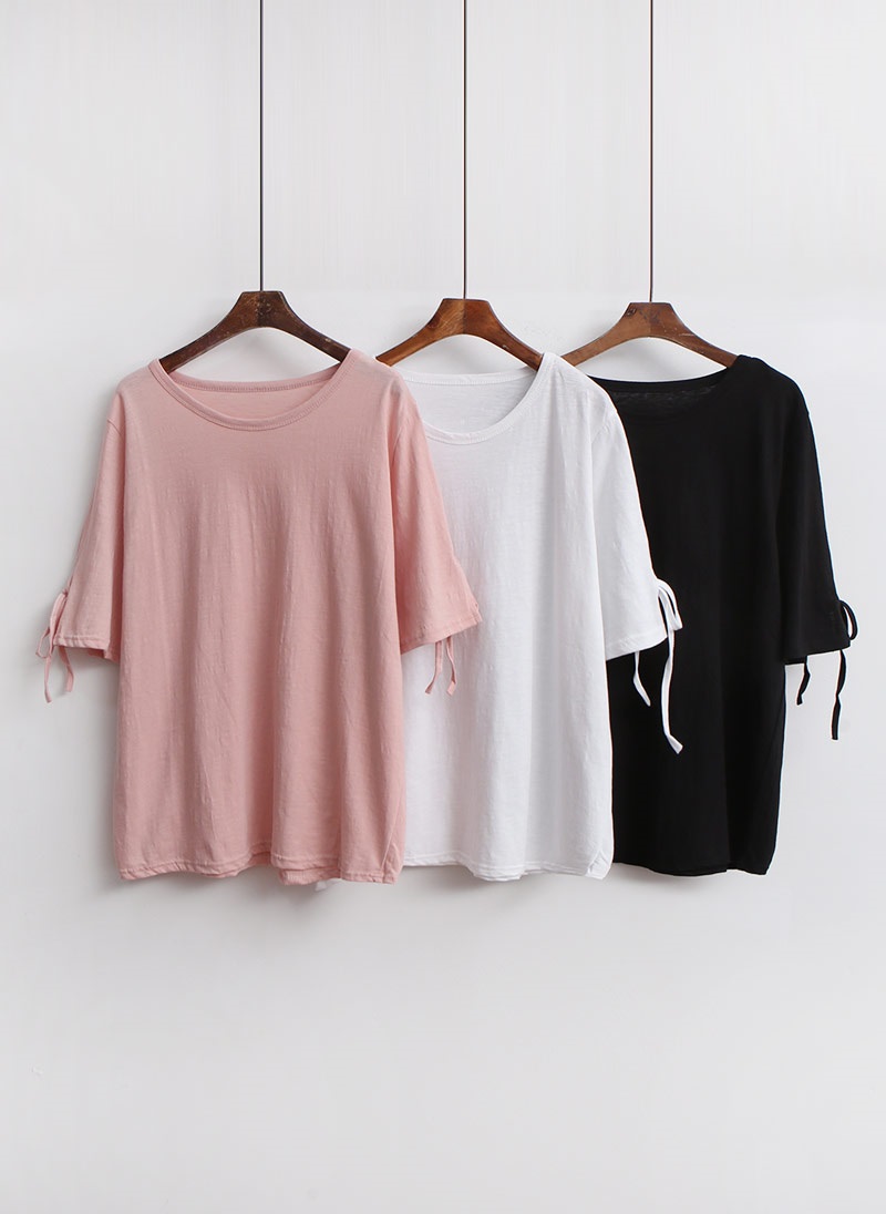 スリットリボン半袖ルーズTシャツ | 詳細画像11