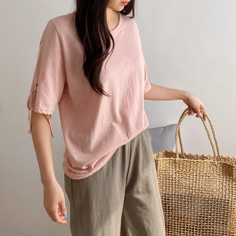 スリットリボン半袖ルーズTシャツ | 詳細画像5