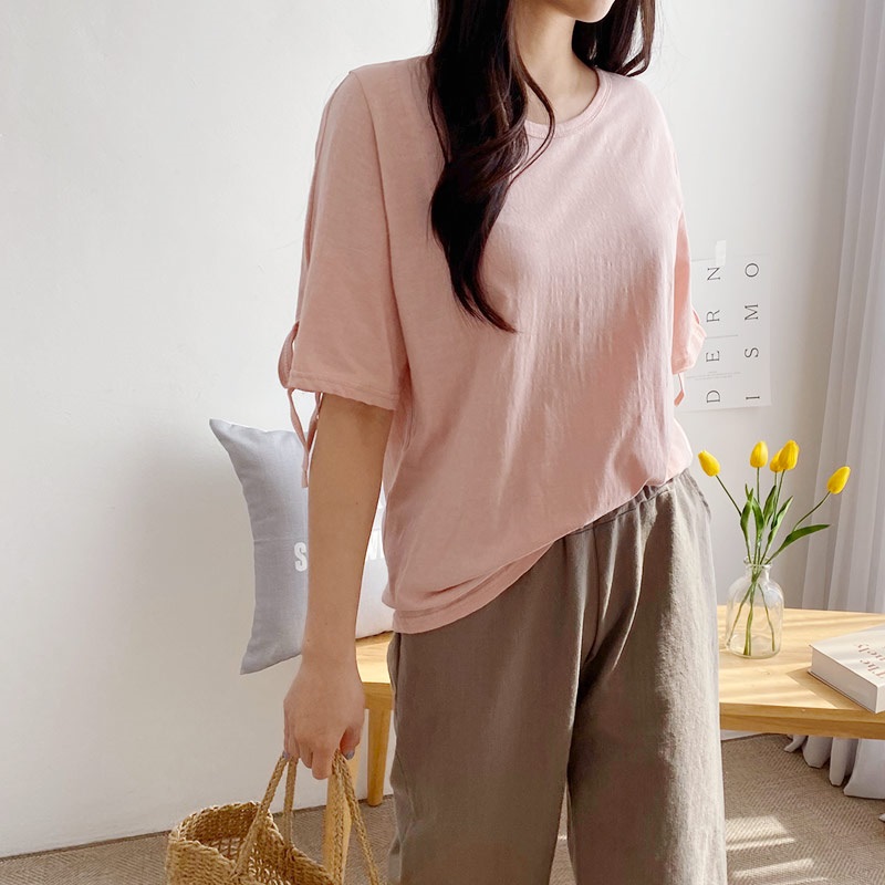 スリットリボン半袖ルーズTシャツ | 詳細画像7