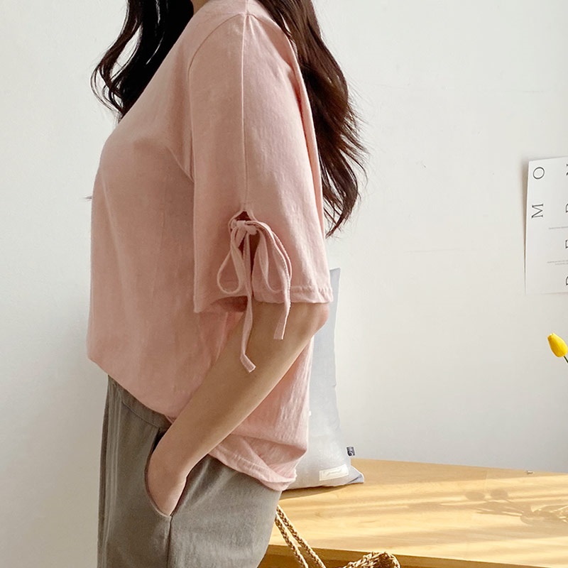 スリットリボン半袖ルーズTシャツ | 詳細画像8