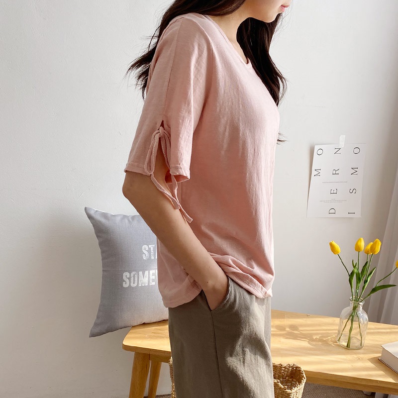 スリットリボン半袖ルーズTシャツ | 詳細画像9