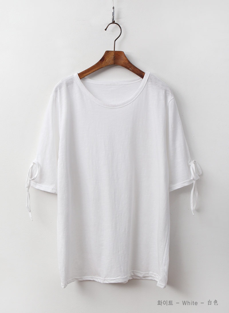 スリットリボン半袖ルーズTシャツ | 詳細画像12