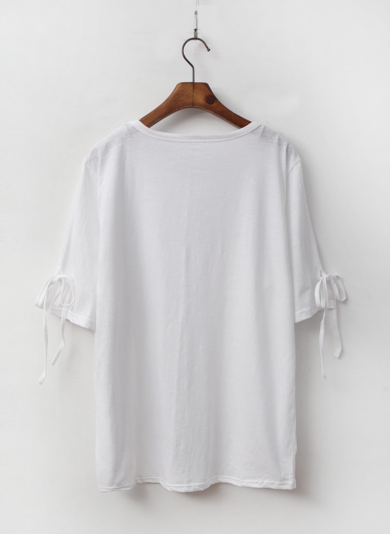スリットリボン半袖ルーズTシャツ | 詳細画像13