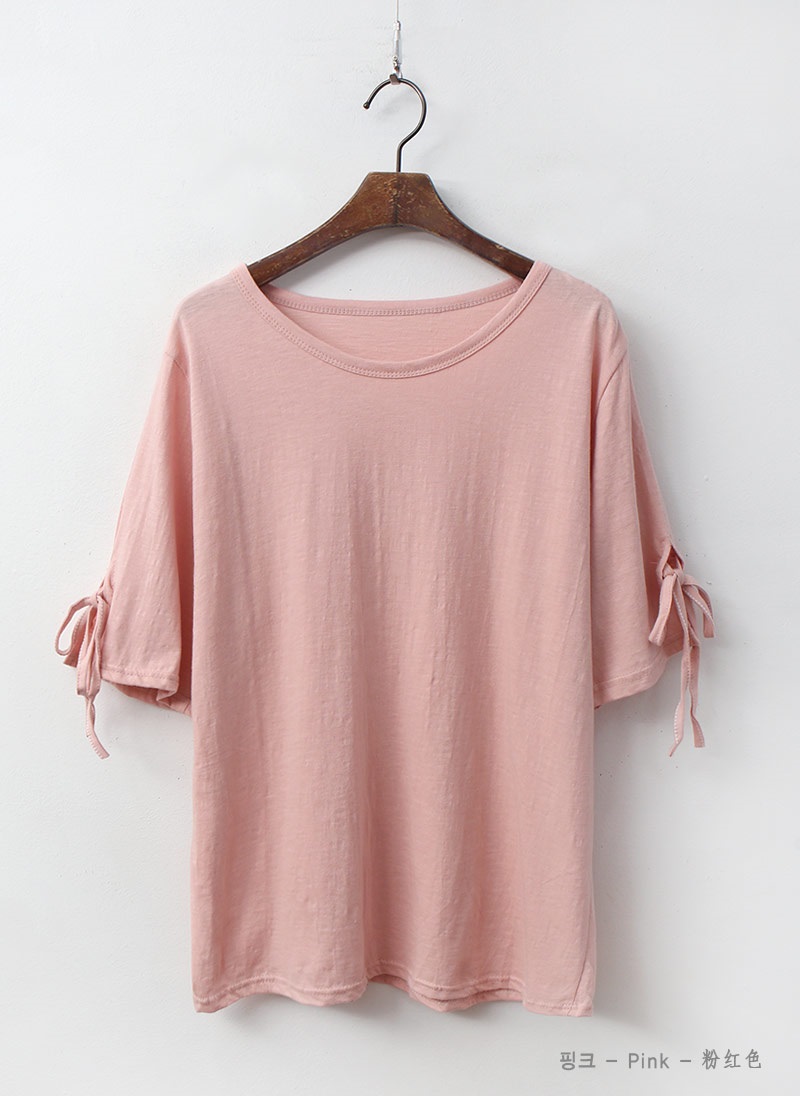 スリットリボン半袖ルーズTシャツ | 詳細画像14