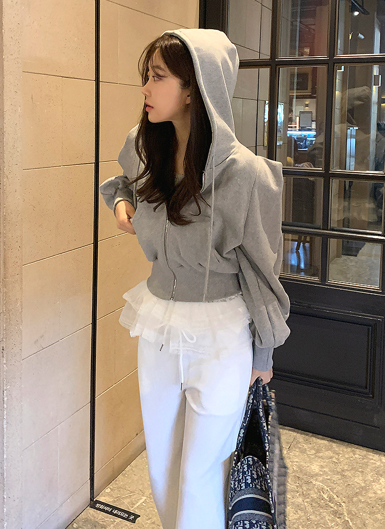 パフスリーブジップパーカー | レディースファッション通販 - DHOLIC