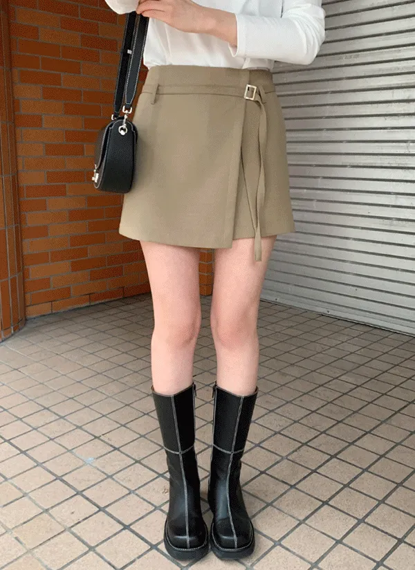 ベルト付スリットキュロットパンツ | 66girls | 詳細画像1