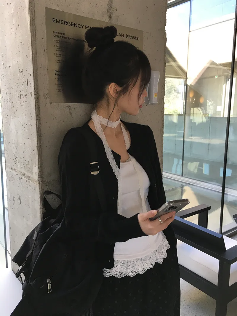 ウールカシミヤ混ラウンドネックカーディガン | anyonemore | 詳細画像1