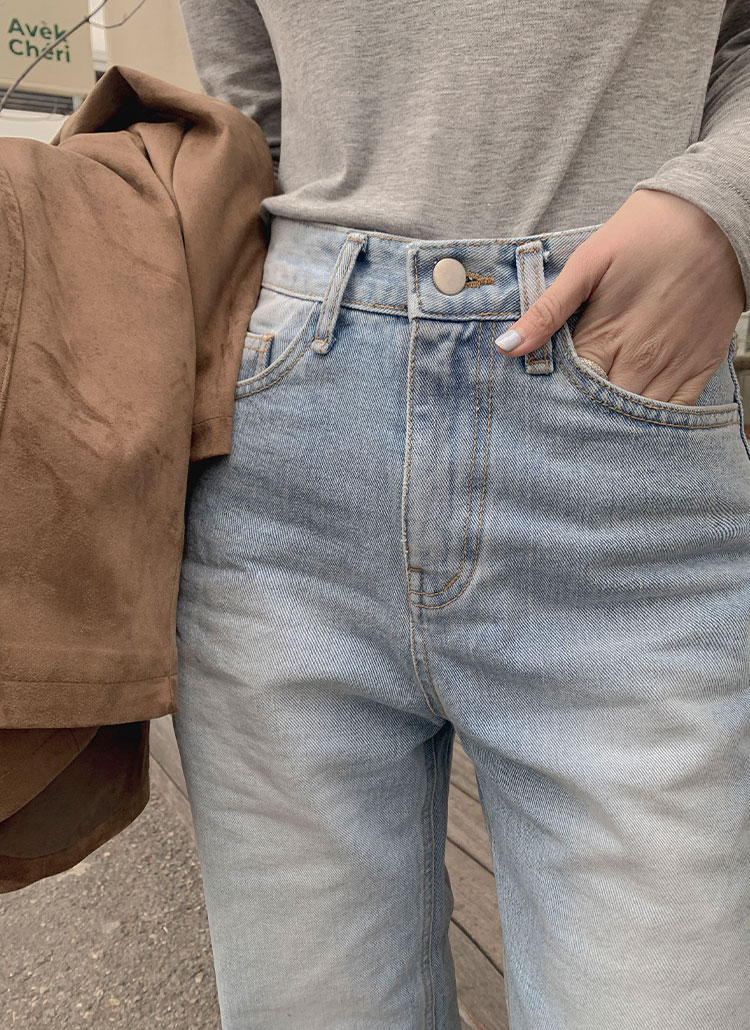 ウォッシュストレートデニムパンツ | レディースファッション通販 - DHOLIC