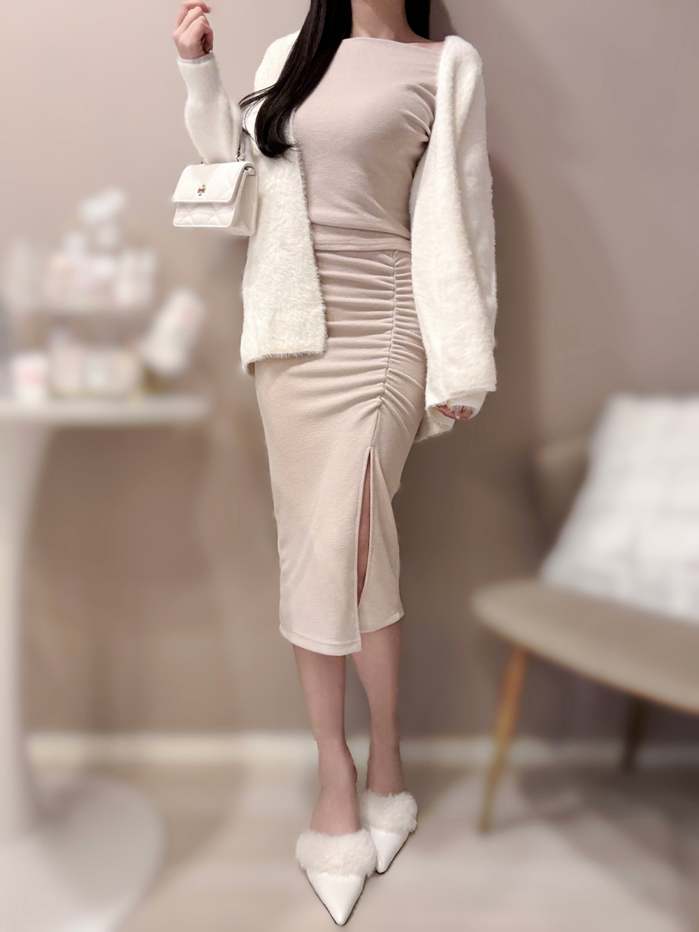 オフショルTシャツ&シャーリングスカートSET | 詳細画像3