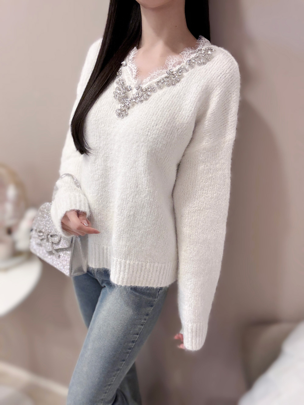 3TYPEダブルボタンハイウエストデニムパンツ | 詳細画像9