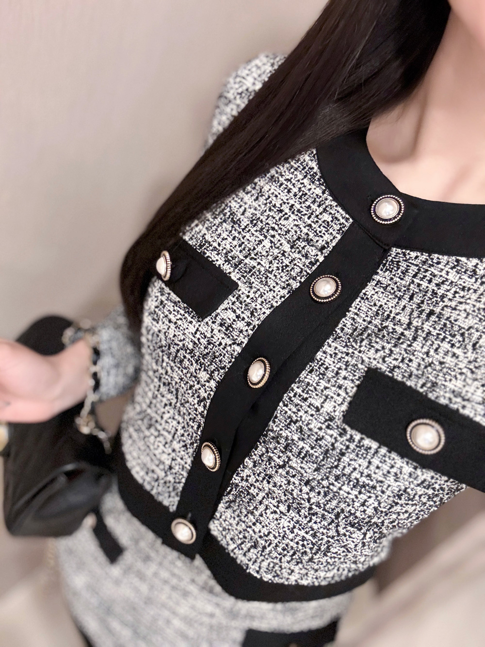配色ツイードパール調ボタンジャケット | 詳細画像6