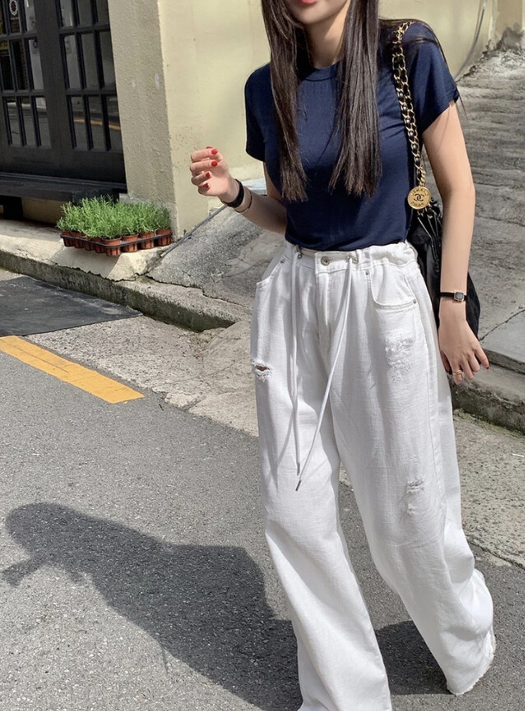 ドローコードダメージワイドサマーデニムパンツ | 詳細画像6