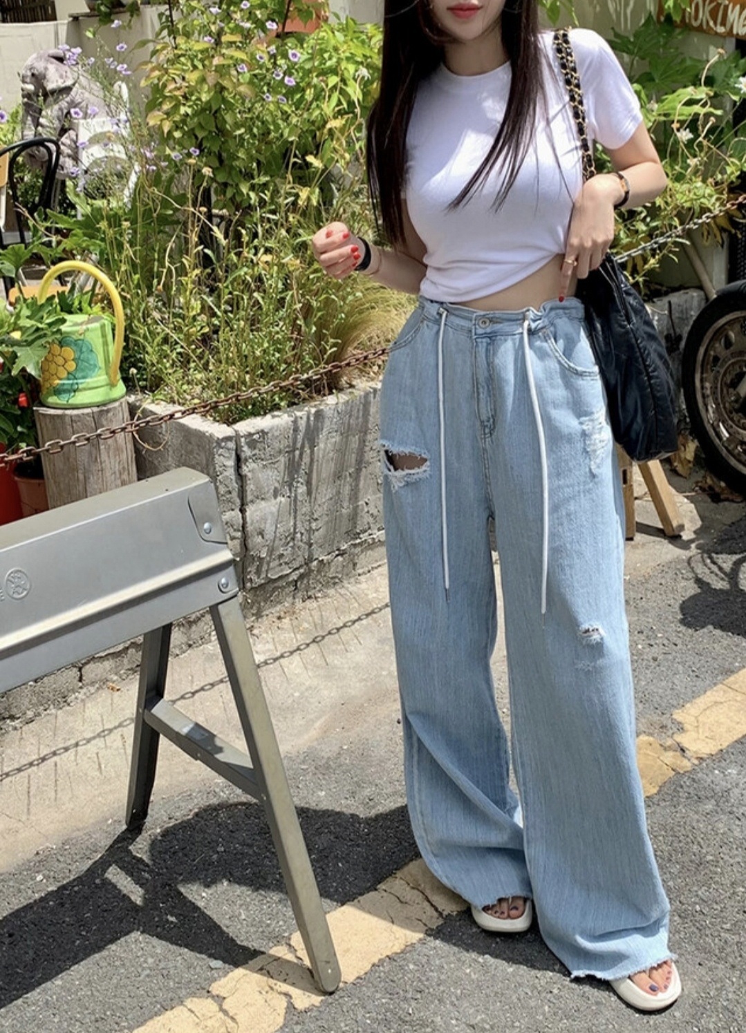 ドローコードダメージワイドサマーデニムパンツ | 詳細画像14
