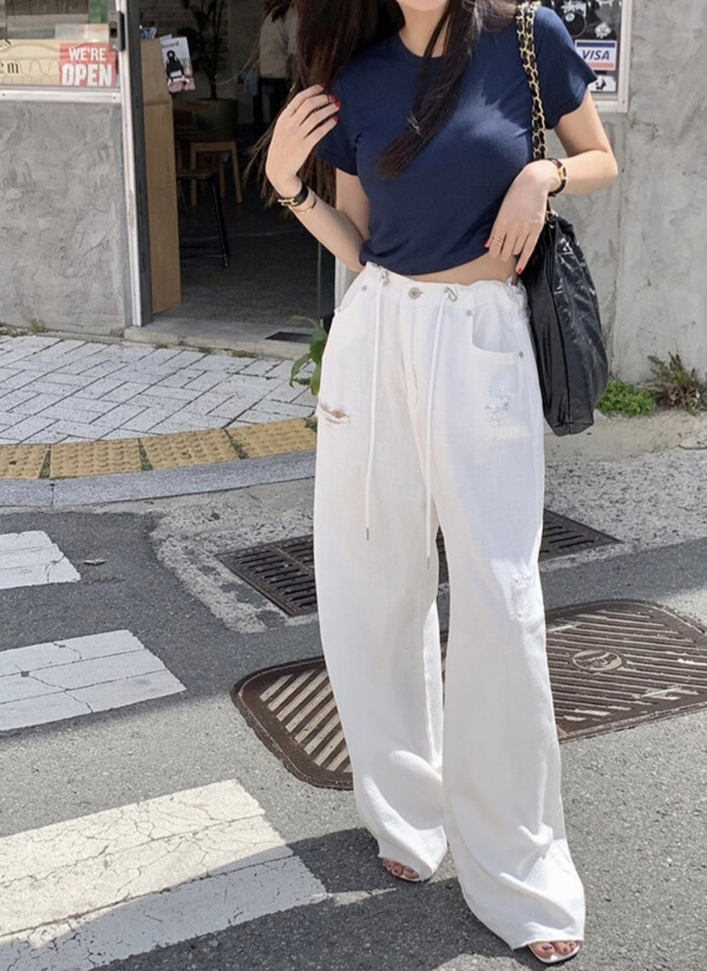 ドローコードダメージワイドサマーデニムパンツ | 詳細画像5