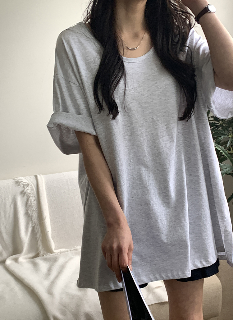 UネックスリットボクシーTシャツ | 詳細画像2