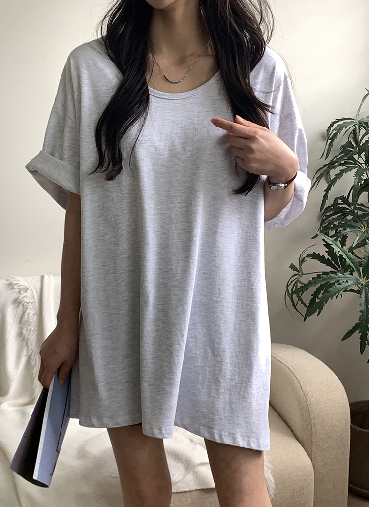UネックスリットボクシーTシャツ | 詳細画像3