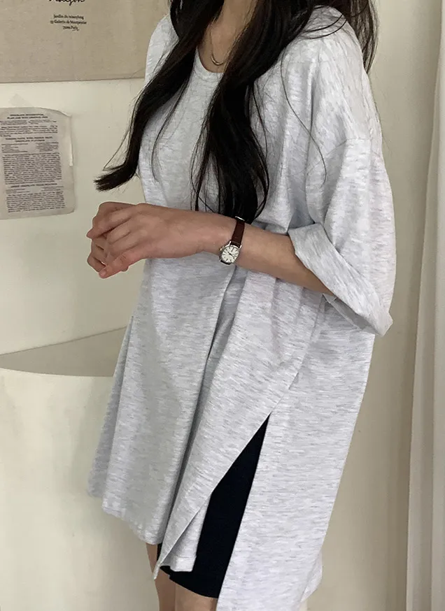 UネックスリットボクシーTシャツ | 詳細画像1