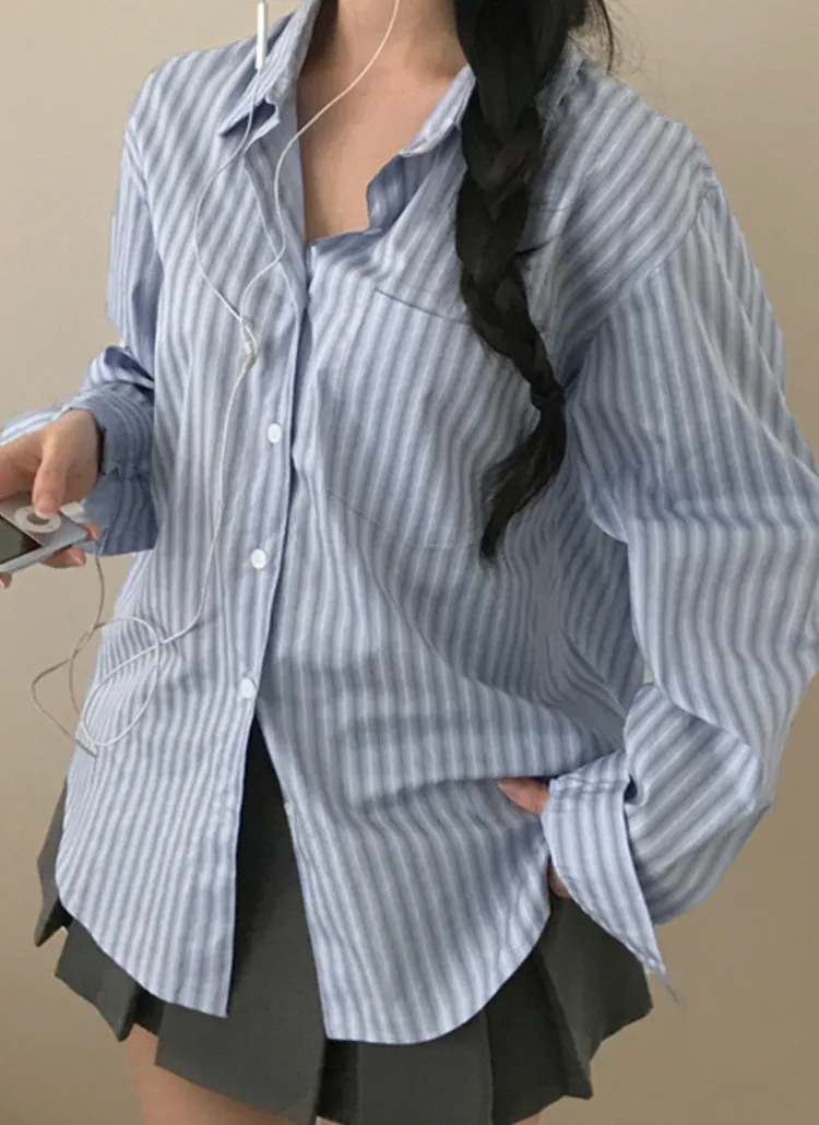ルーズストライプポケットシャツ | creamsugar | 詳細画像2