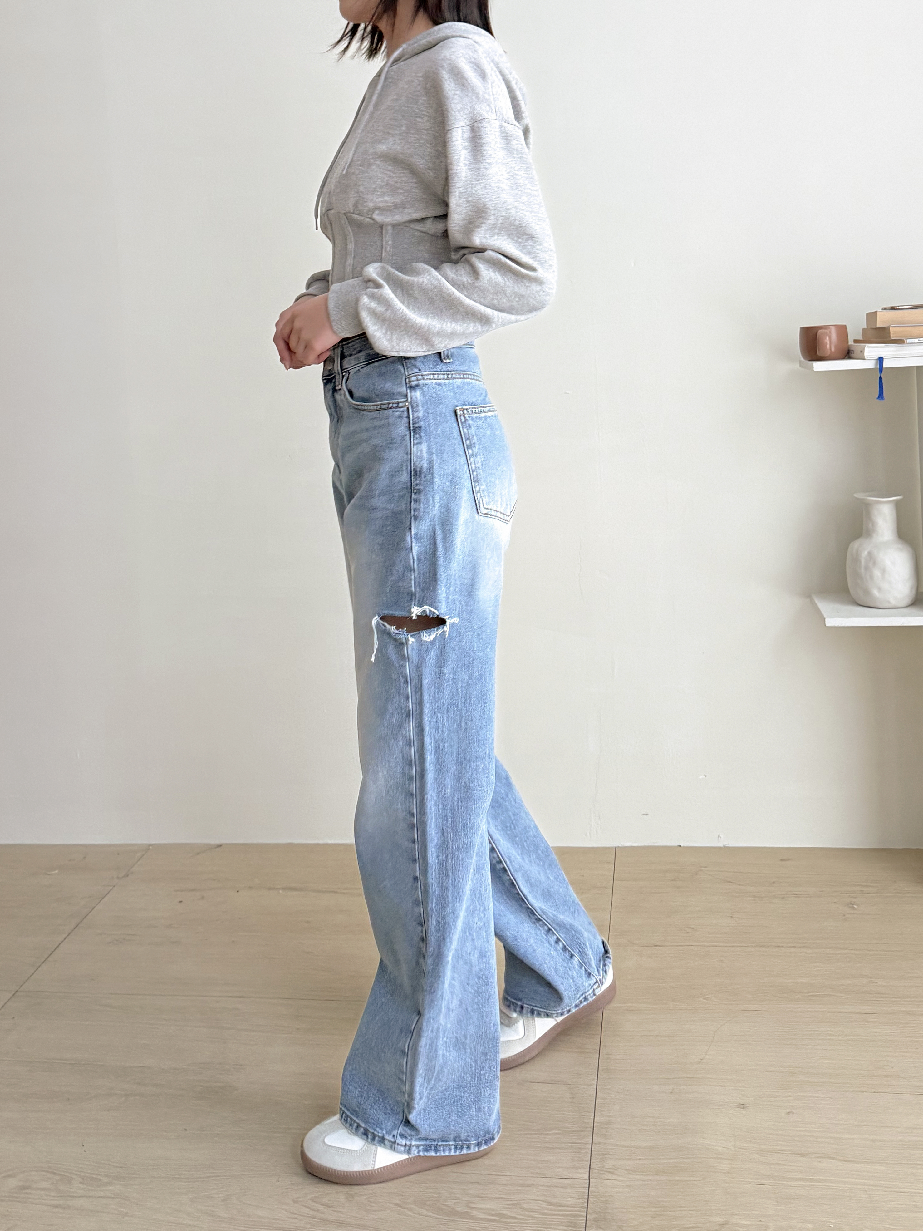 ダメージカットワイドデニムパンツ | 詳細画像3